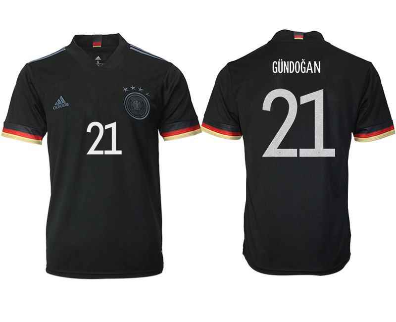 Men 2020-2021 European Cup Germany away aaa version black #21 Adidas Soccer Jersey